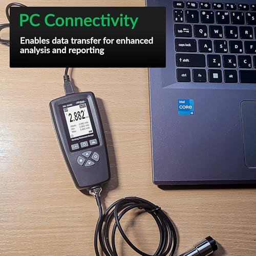 VVV-Group Coating Thickness Gauge CM-208Z Professional Industrial Paint Meter with External Probe/Measuring Range: 0~120mils (0~3000 um) / Resol: 0.001mils / PC Connection - Image 5