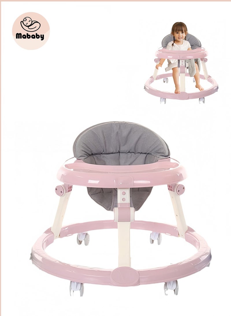 ما بيبي طفل ووكر مع ارتفاع قابل للتعديل متعددة الوظائف الطفل ووكر مع انفصال لوحة الموسيقى بكرة الكتان وسادة المقعد - Image 1