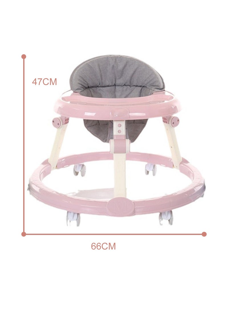 MaBaby - Multifunctional Baby Walker with Adjustable Height Detachable Music Board Slient Wheel Smooth Sliding with Linen Seat Cushion for Baby Early Learing Stroller - Image 1
