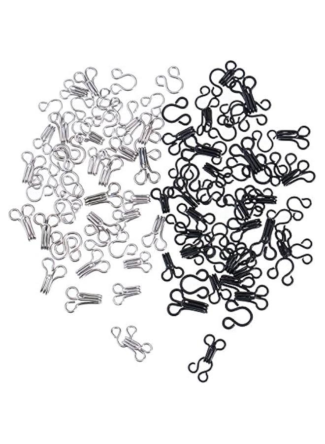 Generic 50 Set Sewing Hooks and Eyes Closure for Bra and Clothing, 3 Sizes (Silver and Black) - Image 3