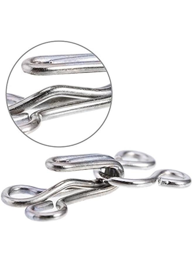 Generic 50 Set Sewing Hooks and Eyes Closure for Bra and Clothing, 3 Sizes (Silver and Black) - Image 4