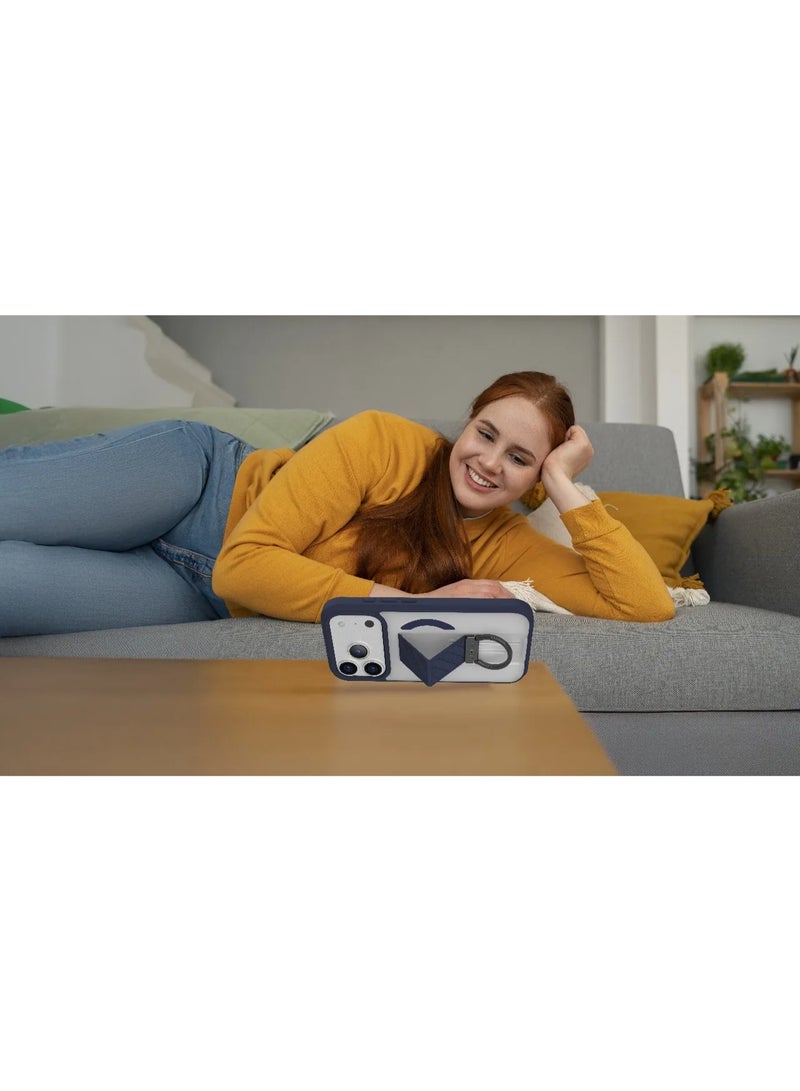 ليفيلو جراب ماج سيف مورفيكس كلارا جريب لهاتف آيفون 17 برو ماكس مع مصد مقاوم للصدمات ومغناطيس قوي/ غطاء خلفي مع حامل حلقي متعدد الاستخدامات - أزرق داكن - Image 4