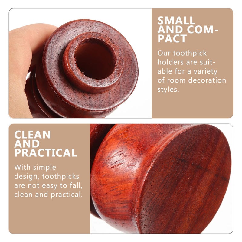 Wooden Toothpick Holder Portable Kitchen Storage Jar Decorative Tabletop Use - Image 4