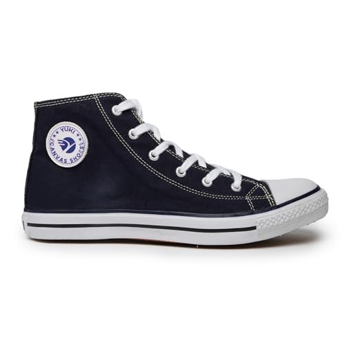 YUKI Unisex Canvas Comfortable & Lightweight Sneaker for Men's and Women's | High Top Canvas Sneakers Blue - Image 2