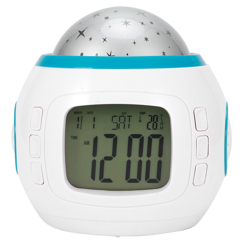 Projection Alarm Clock with Calendar 2000-2099 Temperature Display - Dual Alarm Music Star Projector Night Light for Bedroom - Image 2