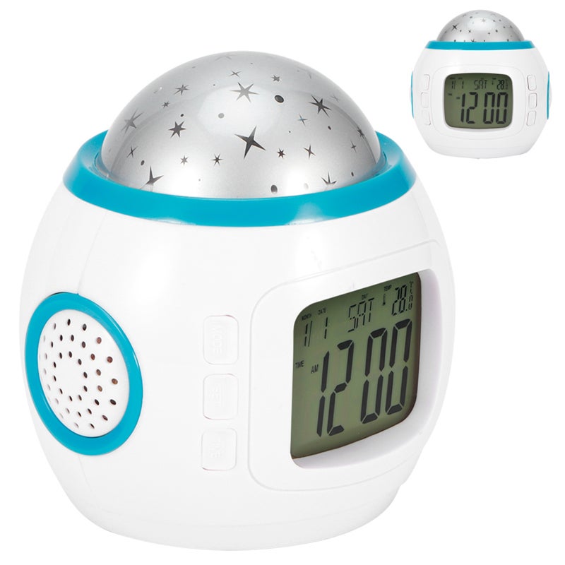 Projection Alarm Clock with Calendar 2000-2099 Temperature Display - Dual Alarm Music Star Projector Night Light for Bedroom - Image 5