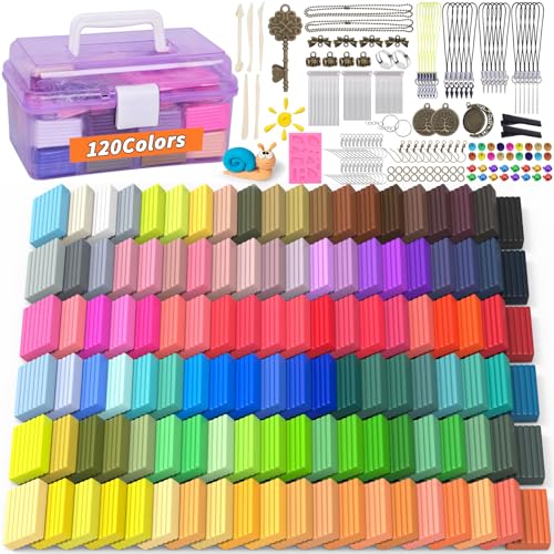 UZLU 285 Pcs Polymer Clays 120 Colors Modeling Clay DIY Starter Kit Oven Baked Model Clay NonSticky Molding DIY Clay with Sculpting Tool and Accessories Craft Gifts for Beginner Artists - Image 1