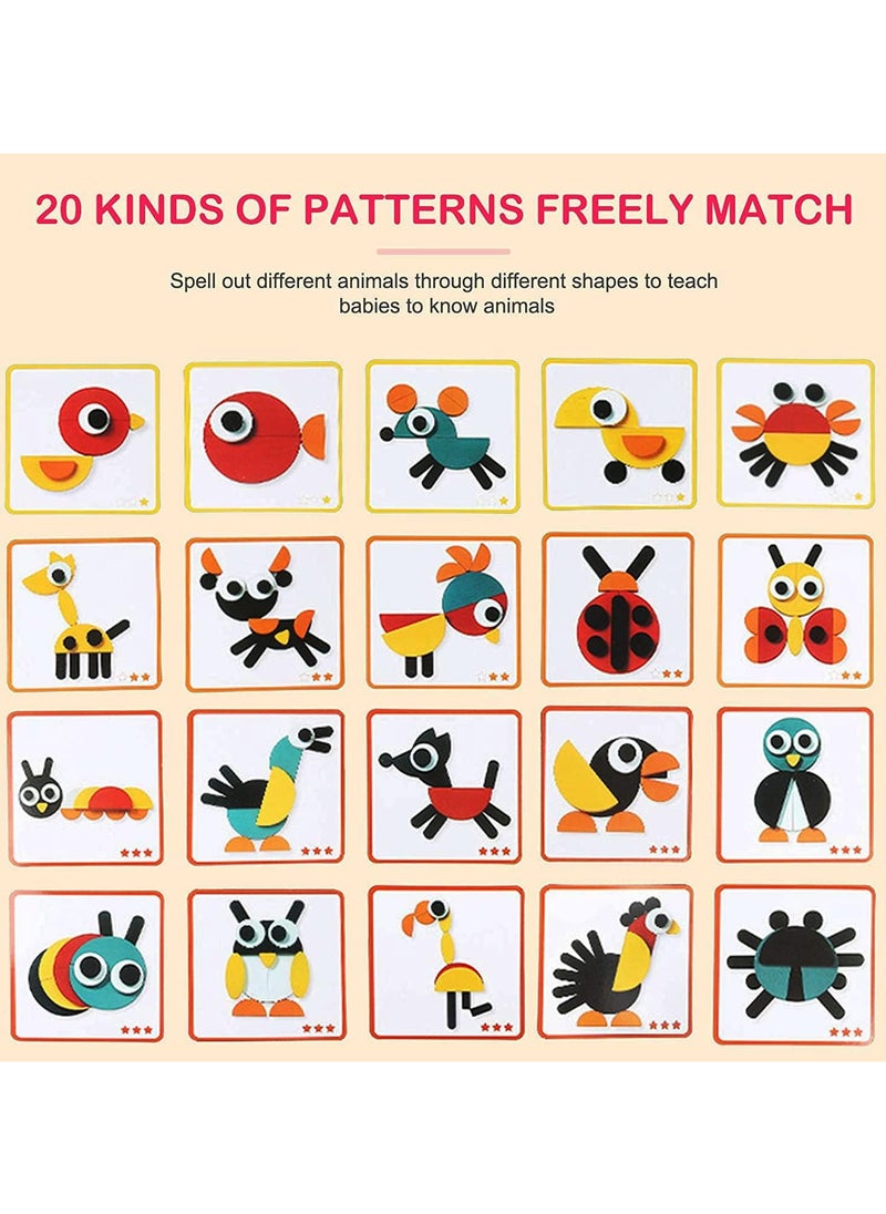 Generic - "Guanimo: An educational toy with colorful geometric pieces and challenge cards, enhancing your child's thinking and creativity skills while helping them learn about animals and create endless shapes using their imagination!" - Image 1