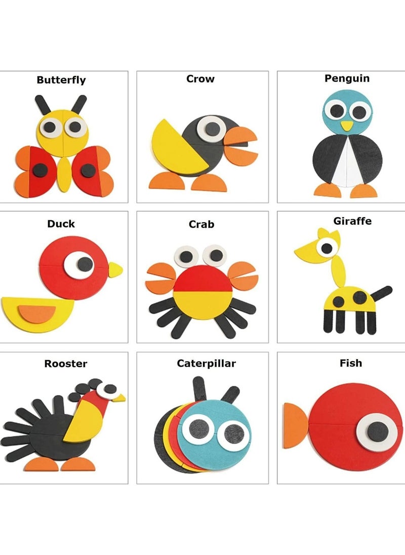 Generic - "Guanimo: An educational toy with colorful geometric pieces and challenge cards, enhancing your child's thinking and creativity skills while helping them learn about animals and create endless shapes using their imagination!" - Image 1