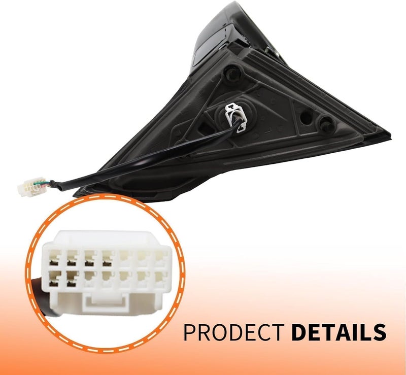 Aspaton Black Left Driver Side Mirror for 2013-2017 Accord with Power Glass and Heated Turn Signals - Image 4