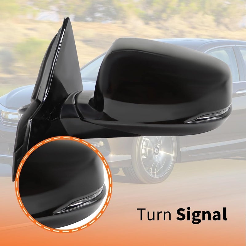 Aspaton Black Left Driver Side Mirror for 2013-2017 Accord with Power Glass and Heated Turn Signals - Image 3