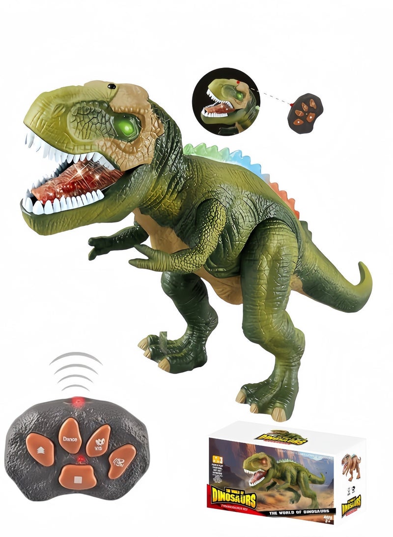 Remote Control Dinosaur Toy with Light & Sound Effects for Kids, Realistic T‑Rex with Glowing Eyes, Walking Movement, Shaking Head, ,Children RC Dinosaur Play Toy Gift for Boys Girls 3+ - Image 1