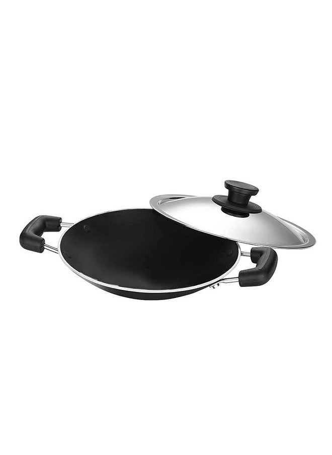 pigeon Pigeon by Stovekraft Special Aluminium Non-Stick Appachetty with Lid, 200mm, Black  - Image 2