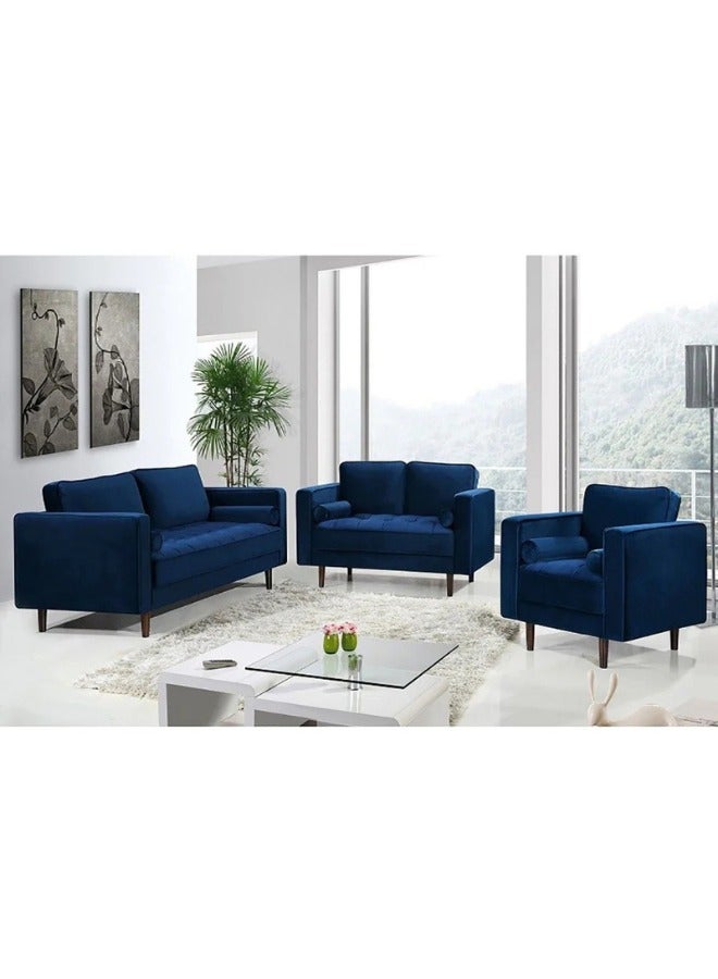 KUSTOMDECO Velvet Fabric Contemporary Tufted Sofa - Custom Upholstered Sofa for Living Room, Elegant Design with Premium Comfort  - Image 1