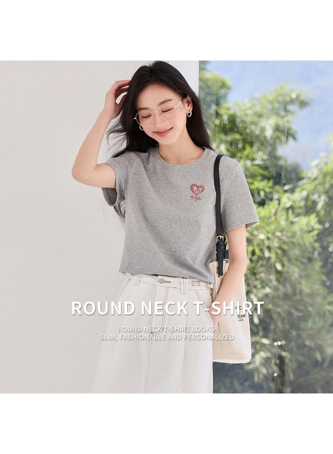 Hstyle Fashion Round Neck Women's T-shirt 2025 Summer Thin Slim-fit Casual Versatile Premium Minimalist Short Sleeve - Image 2