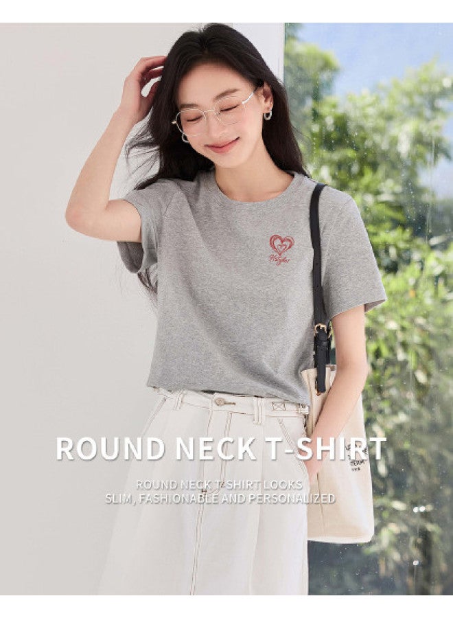 Hstyle Fashion Round Neck Women's T-shirt 2025 Summer Thin Slim-fit Casual Versatile Premium Minimalist Short Sleeve - Image 1