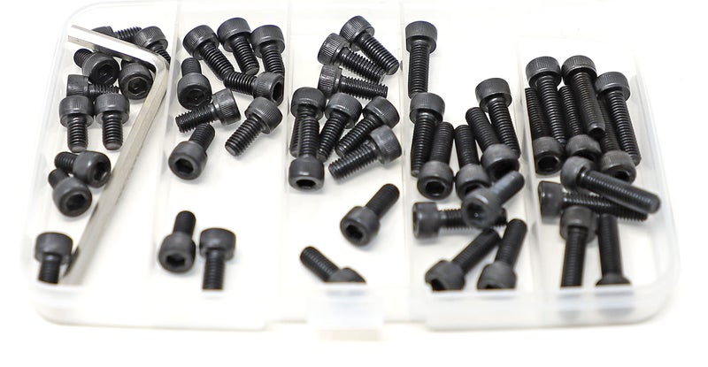 Iexcell 50 Pcs M5 X 8/10/12/16/20 Alloy Steel 12.9 Grade Hex Socket Head Cap Screws Bolts Assortment Kit Black Oxide Finish - Image 2