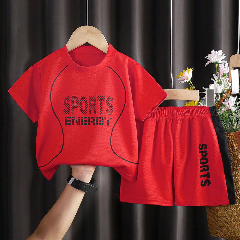 Kids Quick-Dry Sportswear Set C32 red