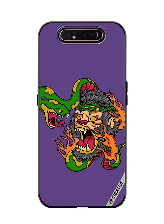 VR CREATIVE Protective Case Cover For Samsung Galaxy A80 King Kong Vs Snake Design Multicolour - Image 1