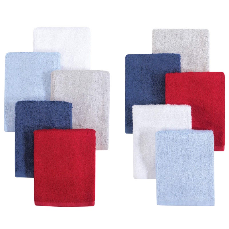 Little Treasure Little Treasure Unisex Baby Rayon from Bamboo Luxurious Washcloths Blue Red 10Pack One Size 