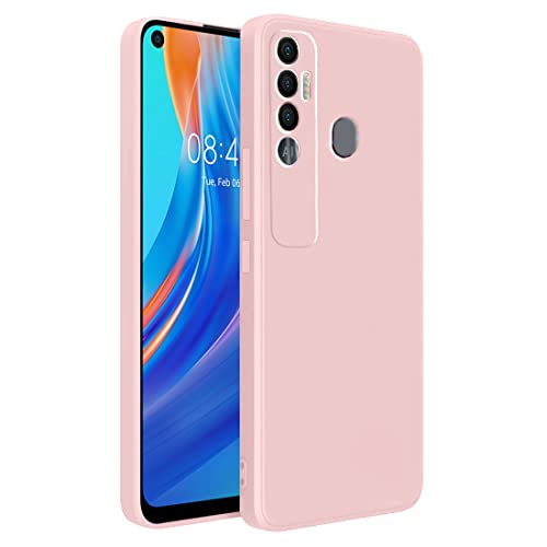 LIRAMARK Silicone Soft Back Cover Case for Tecno Spark 7 Pro (Pink) - Image 1