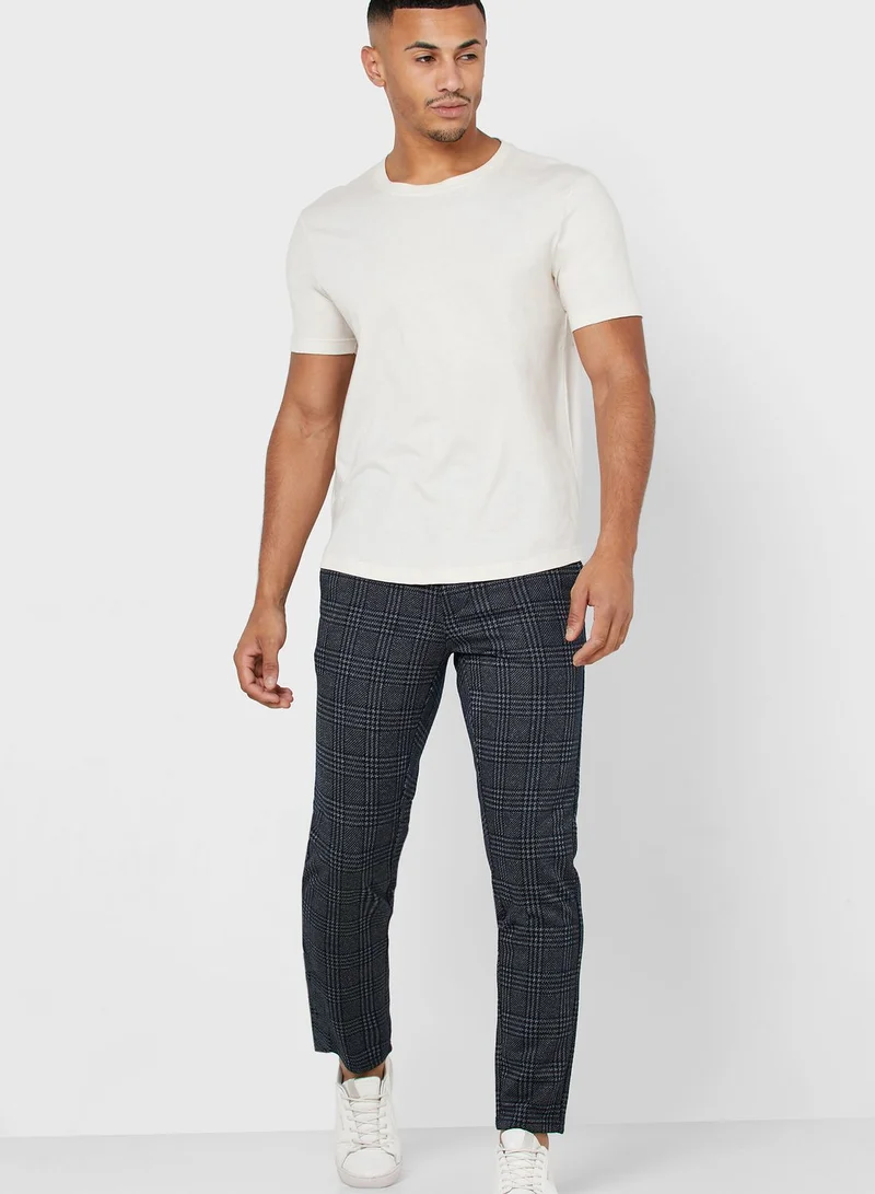 Only & Sons Mark Checked Slim Fit Trousers