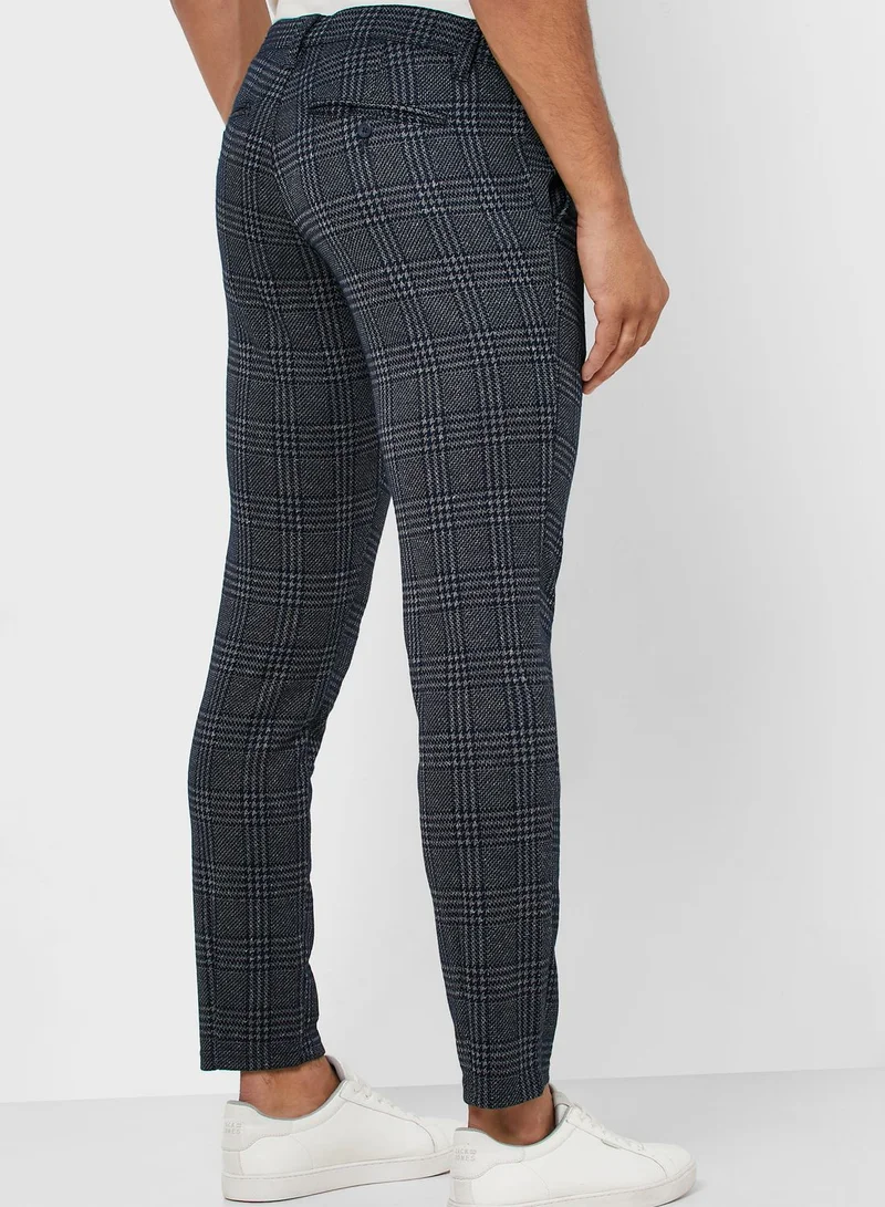 Only & Sons Mark Checked Slim Fit Trousers