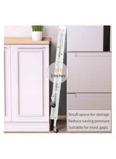 Chulovs 3 Tiers Foldable Storage Trolley Cart office cart Kitchen utility carts Foldable Rolling Carts Trolley with Locking Wheels for Kitchen Multi-purpose Shelving Organizer storage rack  - Image 4