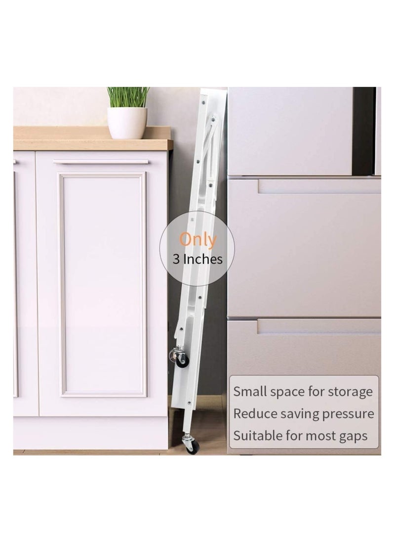 Chulovs - 3 Tiers Foldable Storage Trolley Cart office cart Kitchen utility carts Foldable Rolling Carts Trolley with Locking Wheels for Kitchen Multi-purpose Shelving Organizer storage rack - Image 1