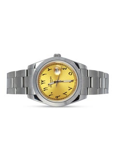 Chairman GENEVE Men's Stainless Steel Wrist Watch with Yellow Dial and Arabic Numbers  - Image 2