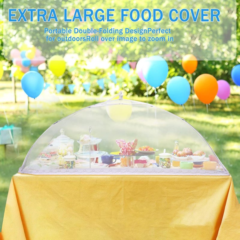 JULBEAR 4 Pcs Extra Large Mesh Food Cover Tent Umbrella Food Screen Covers for Outside Pop-up Mesh Reusable Food Nets for Parties Picnics Outdoor BBQs Collapsible (2 Pcs 40"x24", 2 Pcs 32"x24") - Image 5
