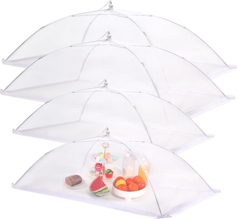 JULBEAR 4 Pcs Extra Large Mesh Food Cover Tent Umbrella Food Screen Covers for Outside Pop-up Mesh Reusable Food Nets for Parties Picnics Outdoor BBQs Collapsible (2 Pcs 40"x24", 2 Pcs 32"x24") - Image 1