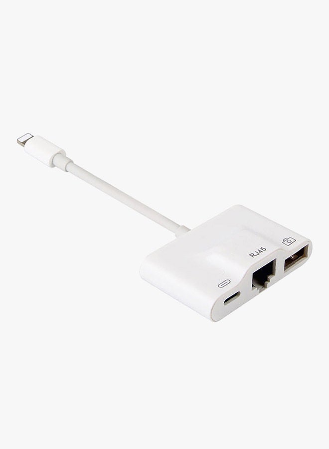 Fast Ethernet Lightning Charging Cable For Apple iPhone X/8/7 White