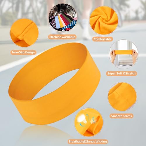 DiyJibb Headbands for Women, Stretchy Non Slip Soft Cotton Cloth Hair Bands for Sports, Workout, Yoga and Running, 7pcs - Image 5