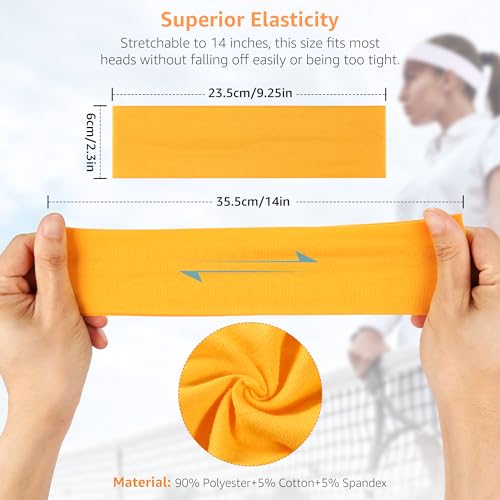 DiyJibb Headbands for Women, Stretchy Non Slip Soft Cotton Cloth Hair Bands for Sports, Workout, Yoga and Running, 7pcs - Image 2