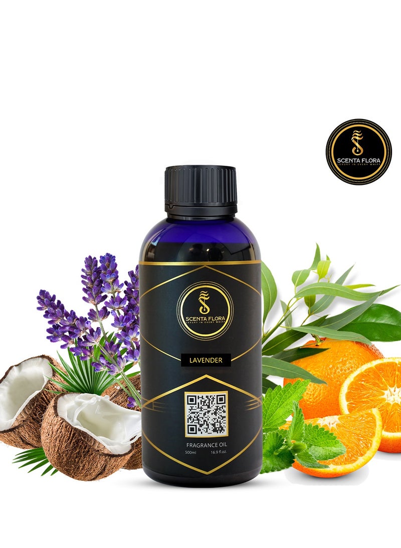 سينتا فلورا زيت عطر الناشر Lavender - رائحة مهدئة ومُعالجة ومُريحة لأجهزة التعطير - علاج عطري (500 مل) - Image 1