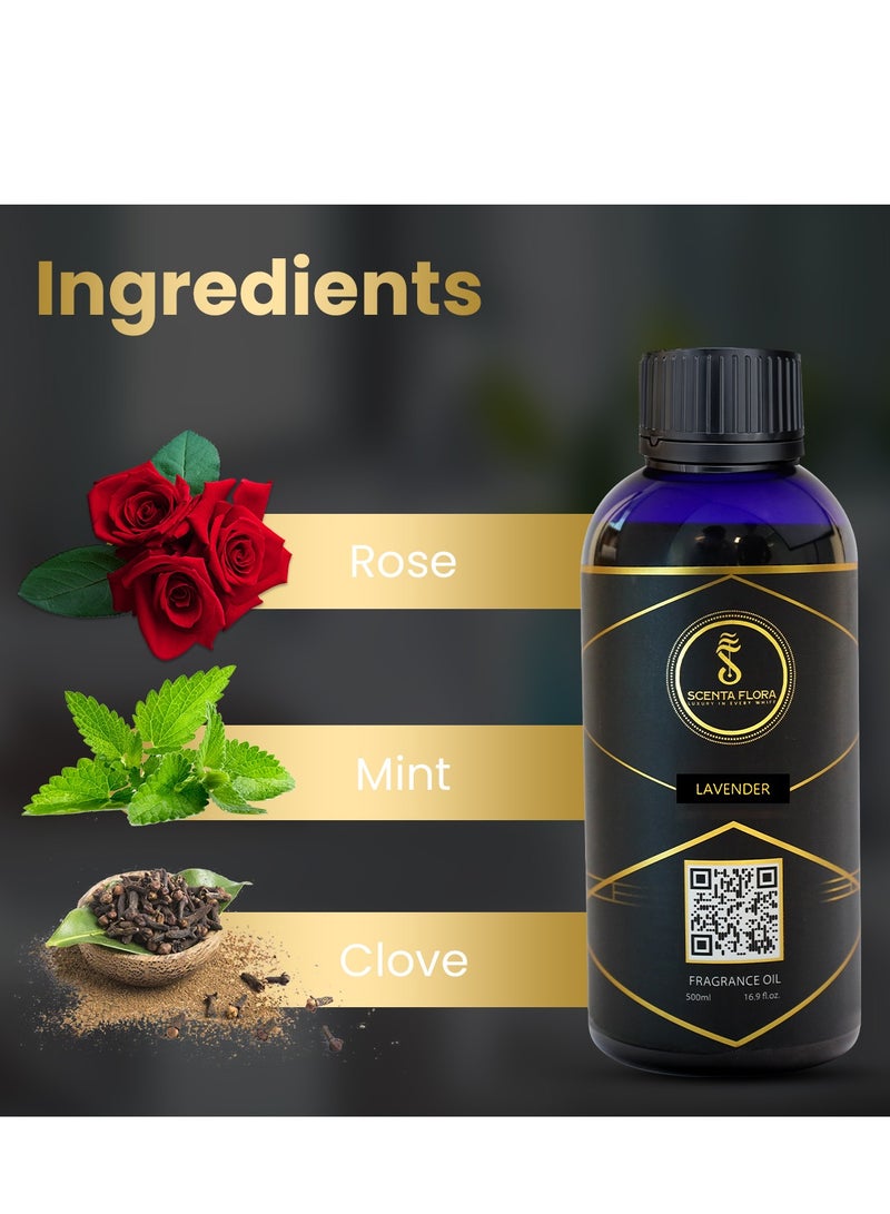 سينتا فلورا زيت عطر الناشر Lavender - رائحة مهدئة ومُعالجة ومُريحة لأجهزة التعطير - علاج عطري (500 مل) - Image 5