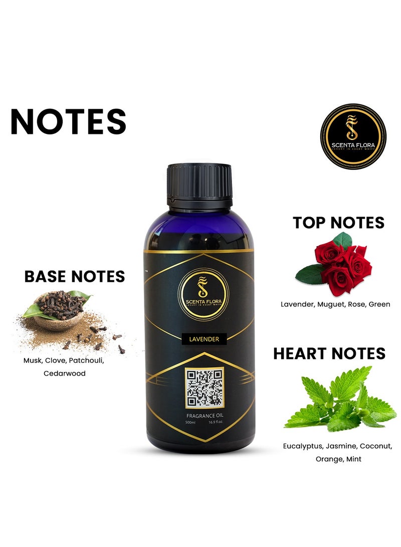 سينتا فلورا زيت عطر الناشر Lavender - رائحة مهدئة ومُعالجة ومُريحة لأجهزة التعطير - علاج عطري (500 مل) - Image 3
