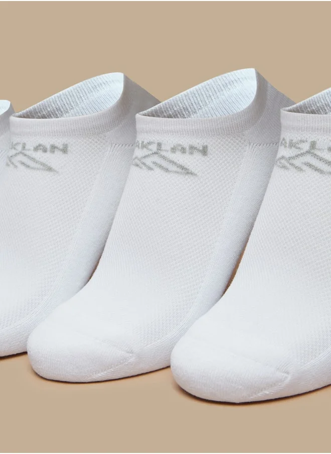 أوكلان Women's Logo Print Ankle Length Sports Socks - Set of 5
