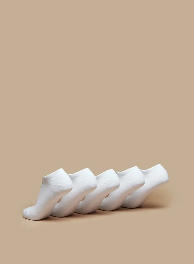 أوكلان Women's Logo Print Ankle Length Sports Socks - Set of 5