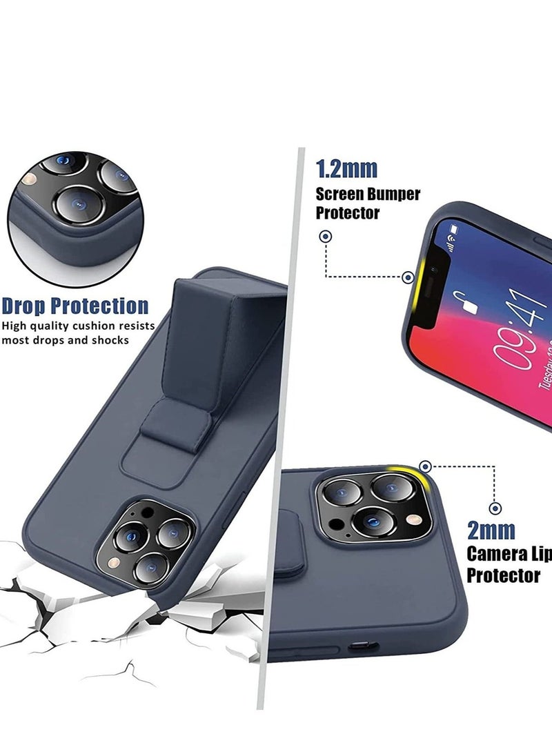 Case for iPhone 14 Pro Max, Back Stand Case with Magnet Holder Hand Grip Magnetic Car Mount Anti Scratch Shockproof Cover Case for iPhone 14 Pro Max (iPhone 14 Pro Max, Navy Blue) - Image 2