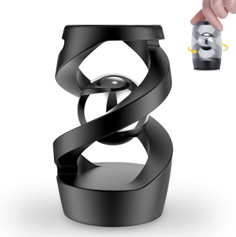 Kinetic Desk Toy for Adults, Kinetic Optical Illusion Toys, Cool Gadget Desk Toy Fidget Toys, Aluminum Alloy Spinning Desk Ornament, Smooth Silent Motion for Desk Decor and Relaxation - Image 1