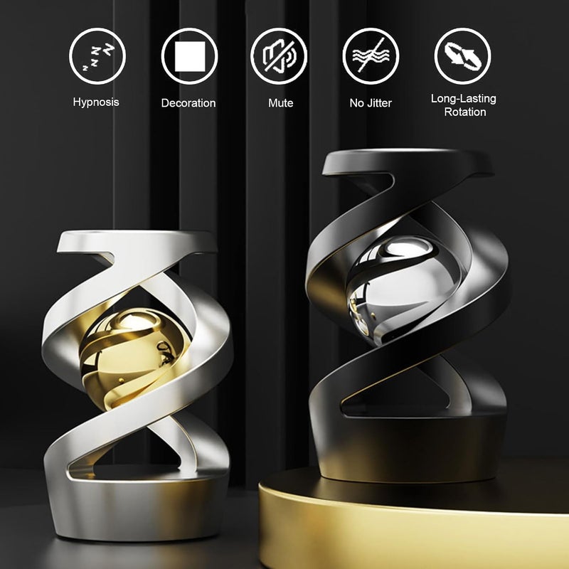 Kinetic Desk Toy for Adults, Kinetic Optical Illusion Toys, Cool Gadget Desk Toy Fidget Toys, Aluminum Alloy Spinning Desk Ornament, Smooth Silent Motion for Desk Decor and Relaxation - Image 5
