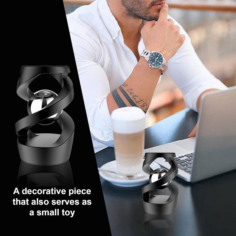 Kinetic Desk Toy for Adults, Kinetic Optical Illusion Toys, Cool Gadget Desk Toy Fidget Toys, Aluminum Alloy Spinning Desk Ornament, Smooth Silent Motion for Desk Decor and Relaxation - Image 4