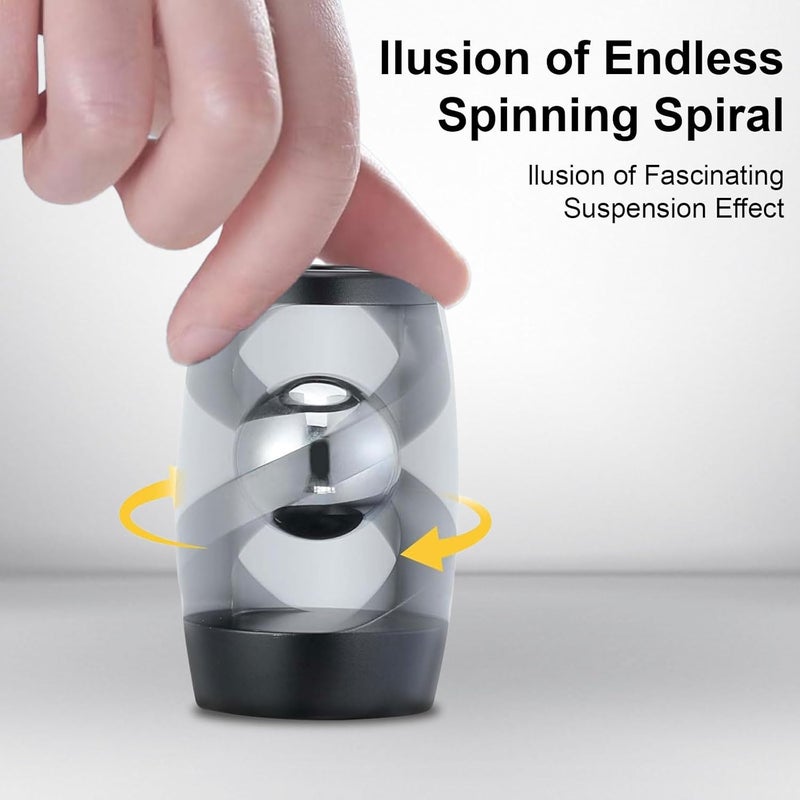 Kinetic Desk Toy for Adults, Kinetic Optical Illusion Toys, Cool Gadget Desk Toy Fidget Toys, Aluminum Alloy Spinning Desk Ornament, Smooth Silent Motion for Desk Decor and Relaxation - Image 3
