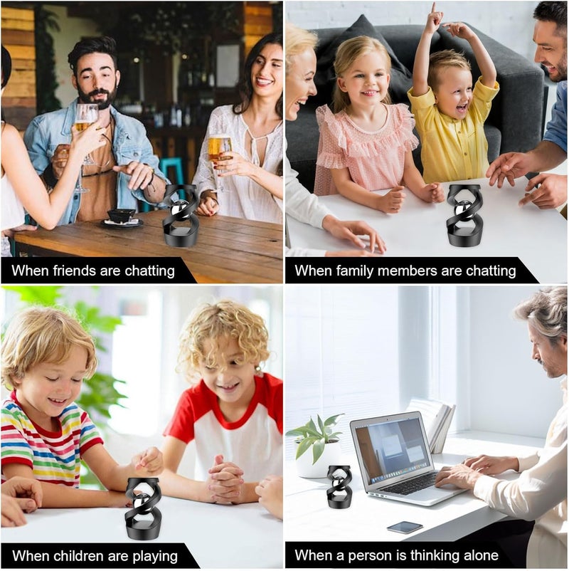 Kinetic Desk Toy for Adults, Kinetic Optical Illusion Toys, Cool Gadget Desk Toy Fidget Toys, Aluminum Alloy Spinning Desk Ornament, Smooth Silent Motion for Desk Decor and Relaxation - Image 2
