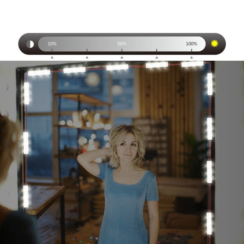 أضواء مرآة المكياج LED: شريط LED بتحكم لمس وضواء قابل للتعديل وآمن على العين - أضواء مرآة مكياج تعمل بالـ USB وسهلة التركيب للمرايا في الحمام والمكياج - Image 2