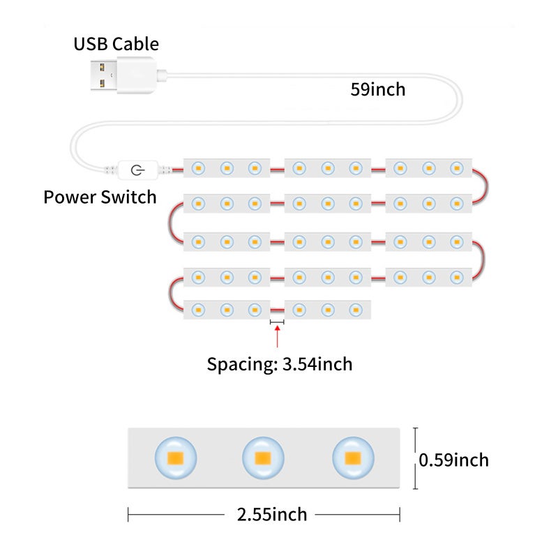 أضواء مرآة المكياج LED: شريط LED بتحكم لمس وضواء قابل للتعديل وآمن على العين - أضواء مرآة مكياج تعمل بالـ USB وسهلة التركيب للمرايا في الحمام والمكياج - Image 3