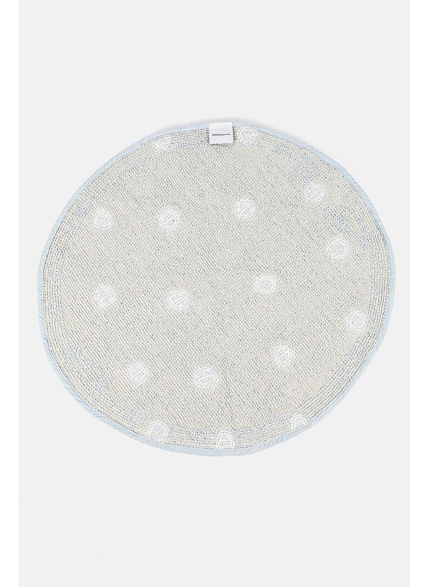 BCBGeneration Tufted Cotton Bath Mat 66 D cm, Blue and White  - Image 2