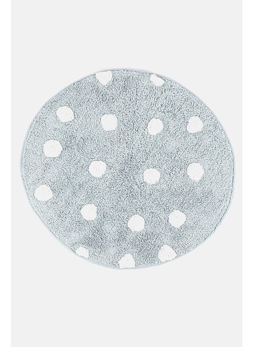 BCBGeneration Tufted Cotton Bath Mat 66 D cm, Blue and White  - Image 1